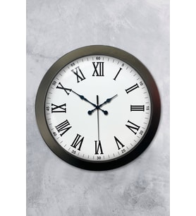 36 cm Siyah Metal Roma Rakamlı Duvar Saati (Standart)