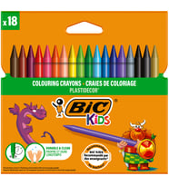 BIC Plastidecor Elleri Kirletmeyen Pastel Boya, 18'li Kutu, Elleri Boyamaz