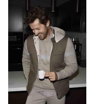 Bej Erkek Slim Fit Çizgili Bisiklet Yaka Triko