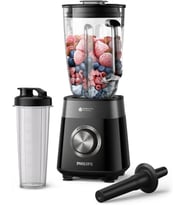 Blender Series 5000 - Güç 1200W, Cam Hazne, 2L Toplam Kapasite, 3 Hız + Pulse, Karıştırma ve Yanınızda Götürme İçin Şişe Dahil, Kolay Temizlik, Siyah (HR3031/00)