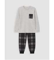 LCW Kids Gri Bisiklet Yaka Erkek Çocuk Pijama Takımı