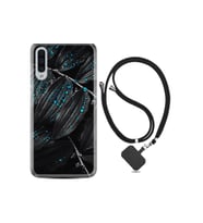 Samsung Galaxy A50 Kılıf Silikon Desen Boyun Askılı Foid Green 1643