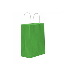 Kağıt Hediye Çantası Düz Renk Büyük Boy 25X31 CM (25 Adet)  Koyu Yeşil
