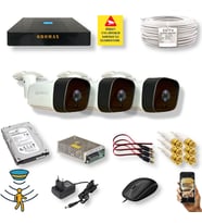 3 KAMERALI SET - HAREKET ALGILAYAN GECE GÖRÜŞLÜ 36 IR LED 5MP SONY LENSLİ 1080P FULL HD METAL KASA GÜVENLİK KAMERASI SETİ 5236
