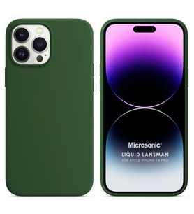 Microsonic Apple iPhone 14 Pro Kılıf Liquid Lansman Silikon Koyu Yeşil