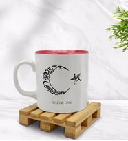 BK Gift Kişiye Özel Kaligrafi Atatürk Tasarımlı İçi Kırmızı Renkli Kupa Bardak Model 1