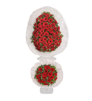 Kırmızı Gerbera Çift Katlı Çelenk