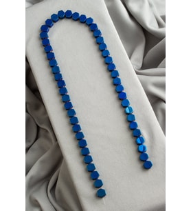 Hematit Doğal Taş Parlak Mavi Altıgen Kesim 8x5mm Dizi