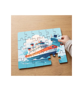 Sürat Teknesi Tasarımlı 24 Parça Ahşap Çocuk Puzzle MPK1060