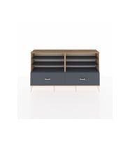 Arges Konsol 6 Raflı 2 Çekmeceli  176x30x99 Çam-Antrasit