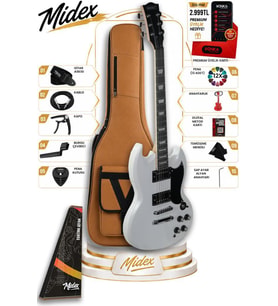 Midex SG-Special-WH Profesyonel SG Kasa HH Elektro Gitar Seti Beyaz