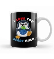I Love You Berry Much Cute Penguin I Love You Pun Kupa Bardak Porselen