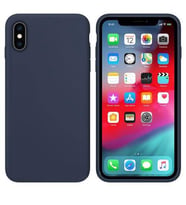 Apple iPhone X İçi Kadife Silikon Kılıf Lacivert