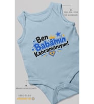 Ben Babamın Kahramanıyım Sıfır Kollu Bebek Zıbını %100 Pamuk
