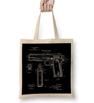 Browning Pistol Patent Blueprint Bez Çanta Uzun Saplı