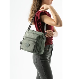 Ultra hafif, çok cepli , çok bölmeli Çapraz askılı Postacı çanta (spor, seyahat, gündelik ) Gri Model: 571-6U