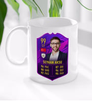 BK Gift Kişiye Özel Futbolcu Kartı Tasarımlı Beyaz Kupa Bardak-1