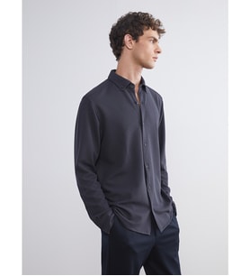 LCW Vision Antrasit Slim Fit Uzun Kollu Erkek Dokulu Gömlek