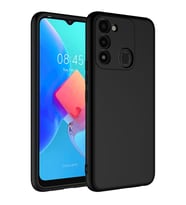 Vendas Tecno Spark 8C Uyumlu W-Lansman Serisi Içi Kadife Ipek Dokulu Lansman Kılıf (Siyah)