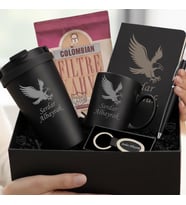 İsme Özel Premium Tasarım Erkek Kadın Hediye Seti - Çelik Termos Bardak, Defter, Kalem, Anahtarlık, Filtre Kahve, Kupa Bardak