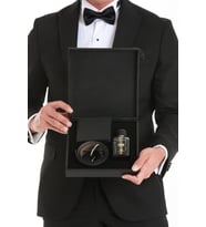 Hatemoğlu Erkek EDP Parfüm Cüzdan Kemer 3'lü Ahşap Kutulu Set Damat Bohçası Seti