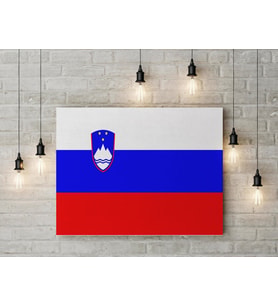 Slovenya Bayrağı Kanvas Tablo 40x55cm Dekoratif Tablo