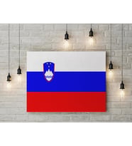 Slovenya Bayrağı Kanvas Tablo 40x55cm Dekoratif Tablo
