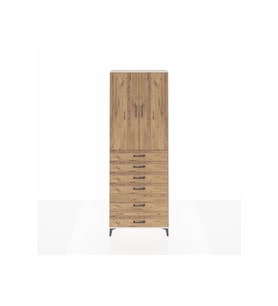 Arges Dolap 3 Raflı 6 Çekmeceli 2 Kapaklı 88x30x243 Aytaşı-Çam