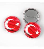 Türk Bayrağı İğneli Buton Rozet 3 adet