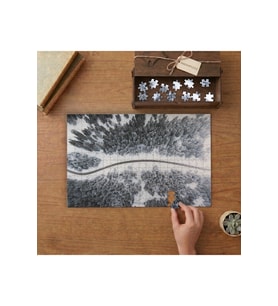 Karlı Orman - Havadan Manzara Tasarımı 240 parça Ahşap Puzzle Ahşap Kutuda MP04255