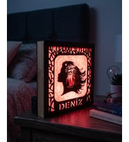 Kişiye Özel Siluet Tasarımlı Dekoratif LED Gece Lambası (Kırmızı)
