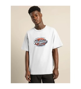 Unisex Baskılı Oversize T-Shirt - Beyaz