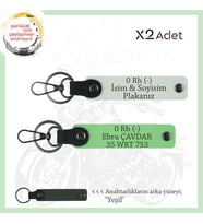 Motorcu Arkadaşlara, İsim Plaka ve 0 Rh- Kan Grubu Yazılı Acil Durum Anahtarlığı, Beyaz-F Yeşil-Ysl (Çok Renkli)