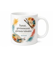 Sanat Atölyesi İçin Özel Tasarım Baskılı Kupa Bardak Hediye Sanatçıya Hediye