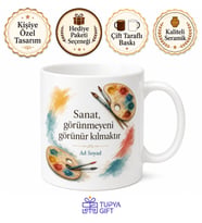 Sanat Atölyesi İçin Özel Tasarım Baskılı Kupa Bardak Hediye Sanatçıya Hediye