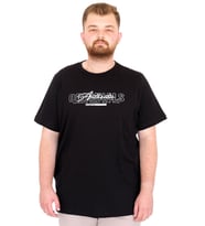 Mode XL Büyük Beden Erkek T-Shirt Bisiklet Yaka ORIGINALS U25038 Siyah