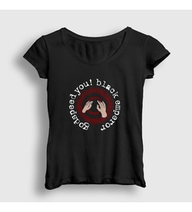 Presmono Kadın Siyah Lift Godspeed You Black Emperor T-Shirt 465569tt
