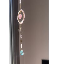 Pembe Kuvars Sun Catcher 6 - Güneş Tutucu, Güneş Yakalayıcı, Doğal Taşlı, El Yapımı