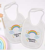 BK Kids Anne ve Baba Tasarımlı 2’li Beyaz Mama Önlüğü-3