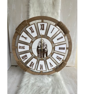 Lavinta54 Kişiye Özel Dekoratif Ahşap Duvar Saati 40 cm