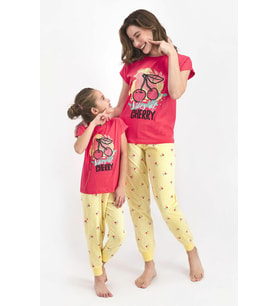 Roly Poly 2410 Kadın Vibes Of Cherry Nar Çiçeği Kısa Kol Pijama Takımı