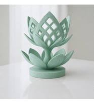 3D Baskı Lotus Çiçeği Mumluk - Dekoratif Tealight Mumluk-Mint