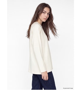 LCW Modest Bej Soft Touch Oversize Kadın Sweatshirt Tunik