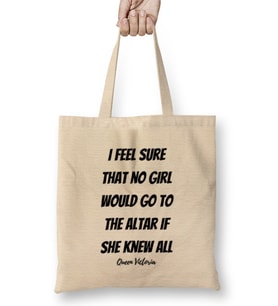 Queen Victoria Quotes Gift- Vintage Retro Rainbow Style Bez Çanta Uzun Saplı