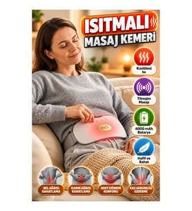 Şarjlı Isıtmalı Bel ve Karın Masaj Kemeri – Kızılötesi Isı, Titreşim ve 4000 mAh Batarya