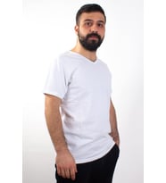 TWİSTER JEANS 1827BB BEYAZ BÜYÜK BEDEN V YAKA ERKEK T-SHİRT