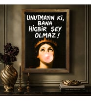 BK Gift Vintage Klasik Sanat Esprili Sözlü Masif Ahşap Çerçeveli Dekoratif Tablo - 34