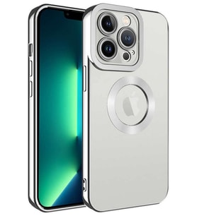 iPhone 11 Pro Kılıf Köşeleri Renkli Şeffaf Kamera Korumalı Silikon Luxury Kapak (Gümüş)