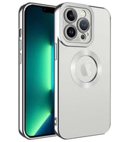 iPhone 11 Pro Kılıf Köşeleri Renkli Şeffaf Kamera Korumalı Silikon Luxury Kapak (Gümüş)