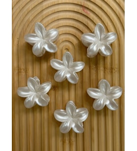 Hediyelik Kartlı Lotus Toka / Beyaz Sedef (5cm.) - 10 Adet